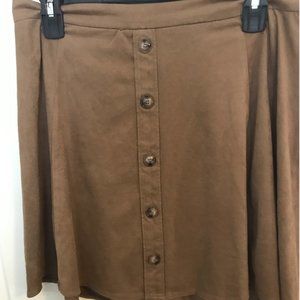Faux Suede Circle Skirt